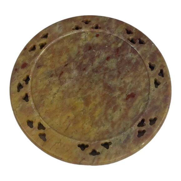 Vintage Marble Coasters set of 4 4" Handcrafted Stone Drink Set Southwest Rustic - Picture 14 of 16